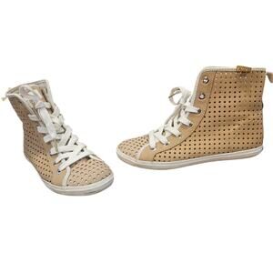 Keds x Kate Spade Brown Leather High Top Lace Up Fold Over Casual Sneakers sz 7